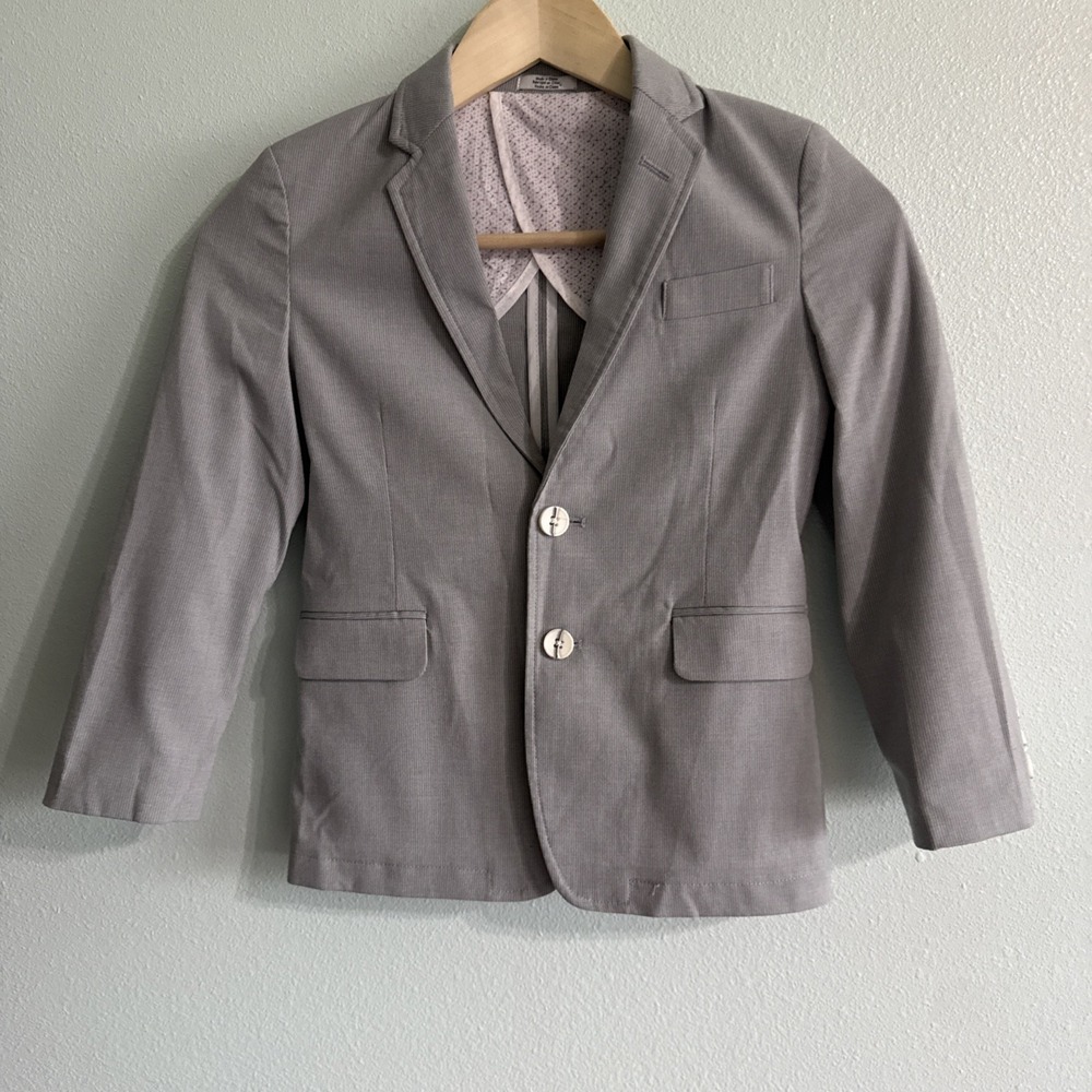Calvin Klein Kids Boys Size 7 Gray Blazer Suit Jacket Modern‎ Wedding Easter